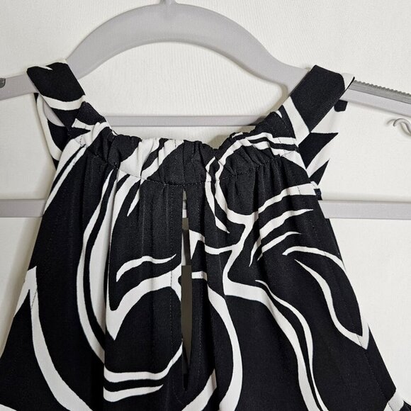 WHITE HOUSE BLACK MARKET Summer Dress BLACK WHITE size XS Sleeveless Art To Wear - Picture 7 of 7